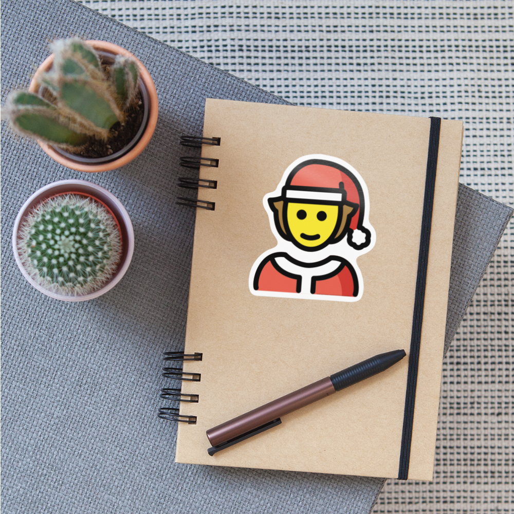 MX Claus Moji Sticker - Emoji.Express - white glossy