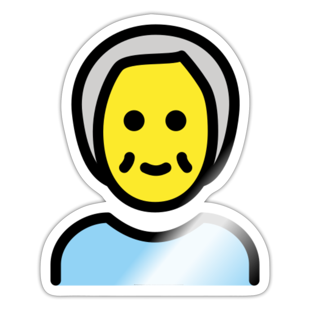 Older Person Moji Sticker - Emoji.Express - white glossy