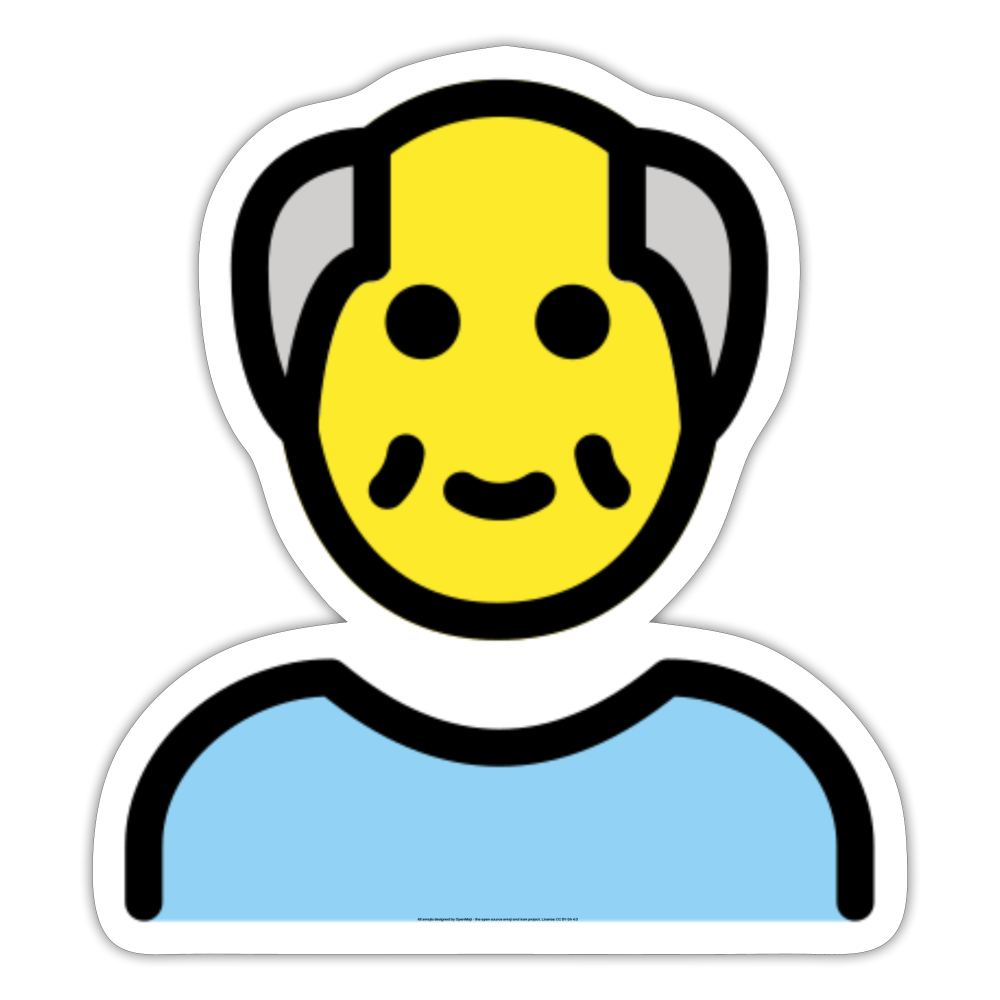 Old Man Moji Sticker - Emoji.Express - white matte