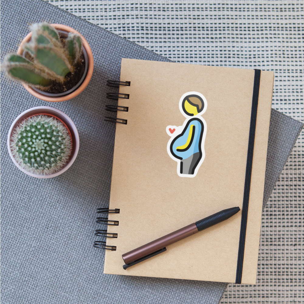 Pregnant Man Moji Sticker - Emoji.Express - white matte