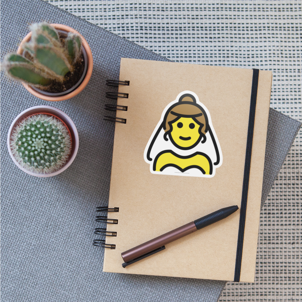 Woman with Veil Moji Sticker - Emoji.Express - white matte
