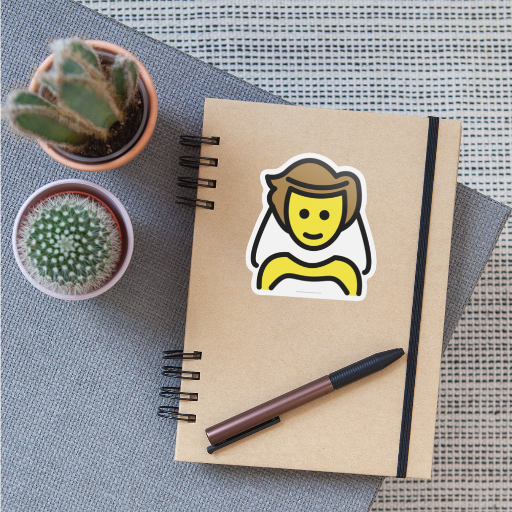 Person with Veil Moji Sticker - Emoji.Express - white matte