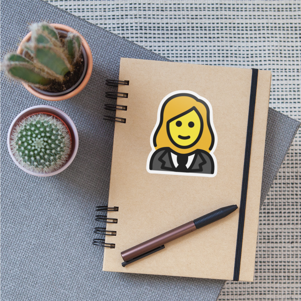 Woman in Tuxedo Moji Sticker - Emoji.Express - white matte