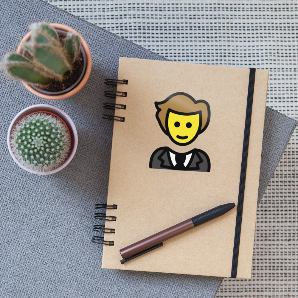 Person in Tuxedo Moji Sticker - Emoji.Express - transparent glossy
