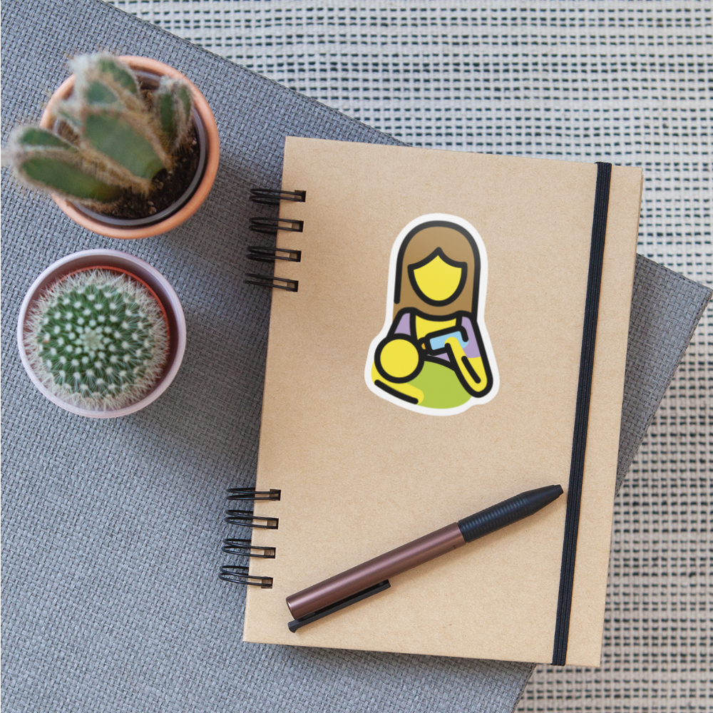 Woman Feeding Baby Moji Sticker - Emoji.Express - white matte