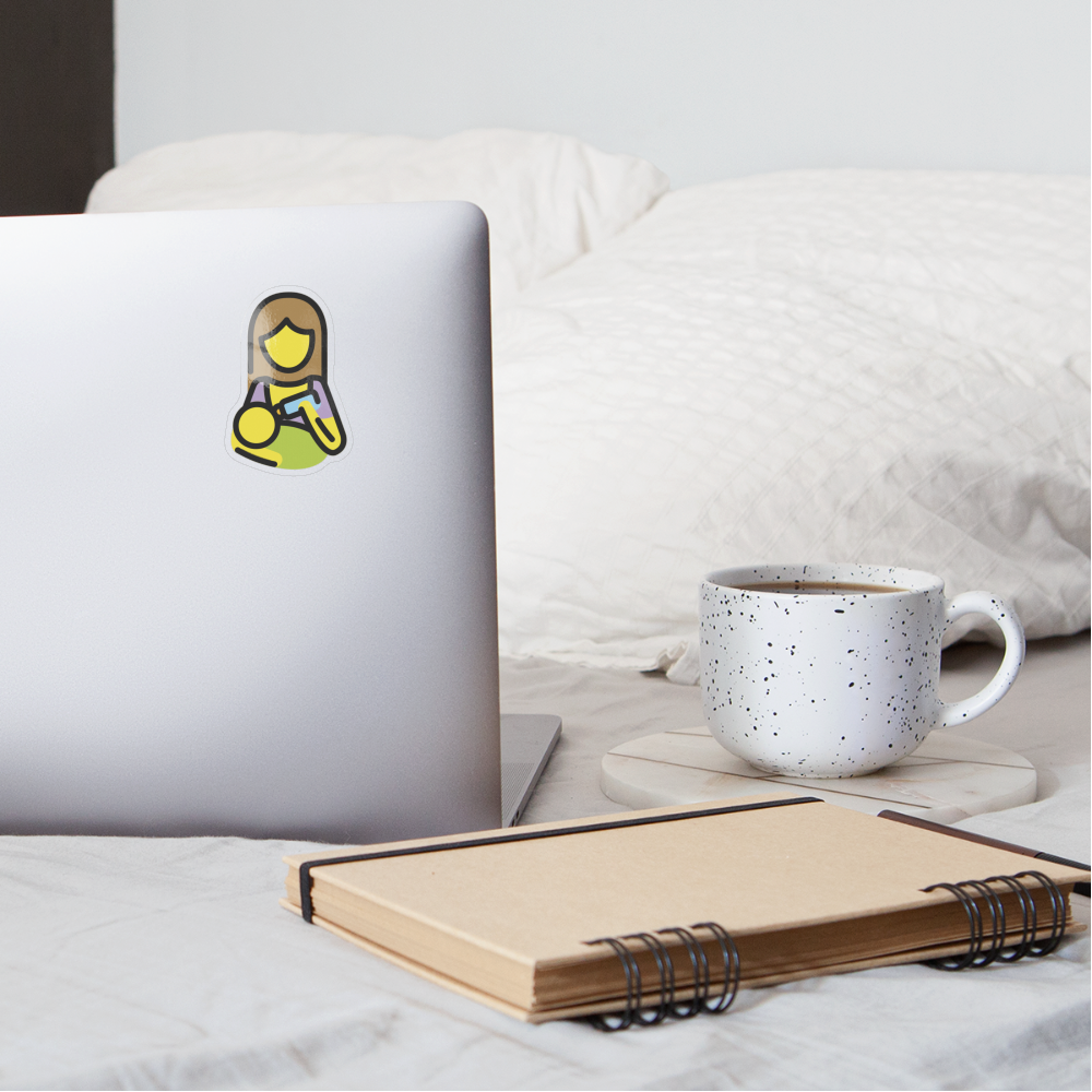 Woman Feeding Baby Moji Sticker - Emoji.Express - transparent glossy