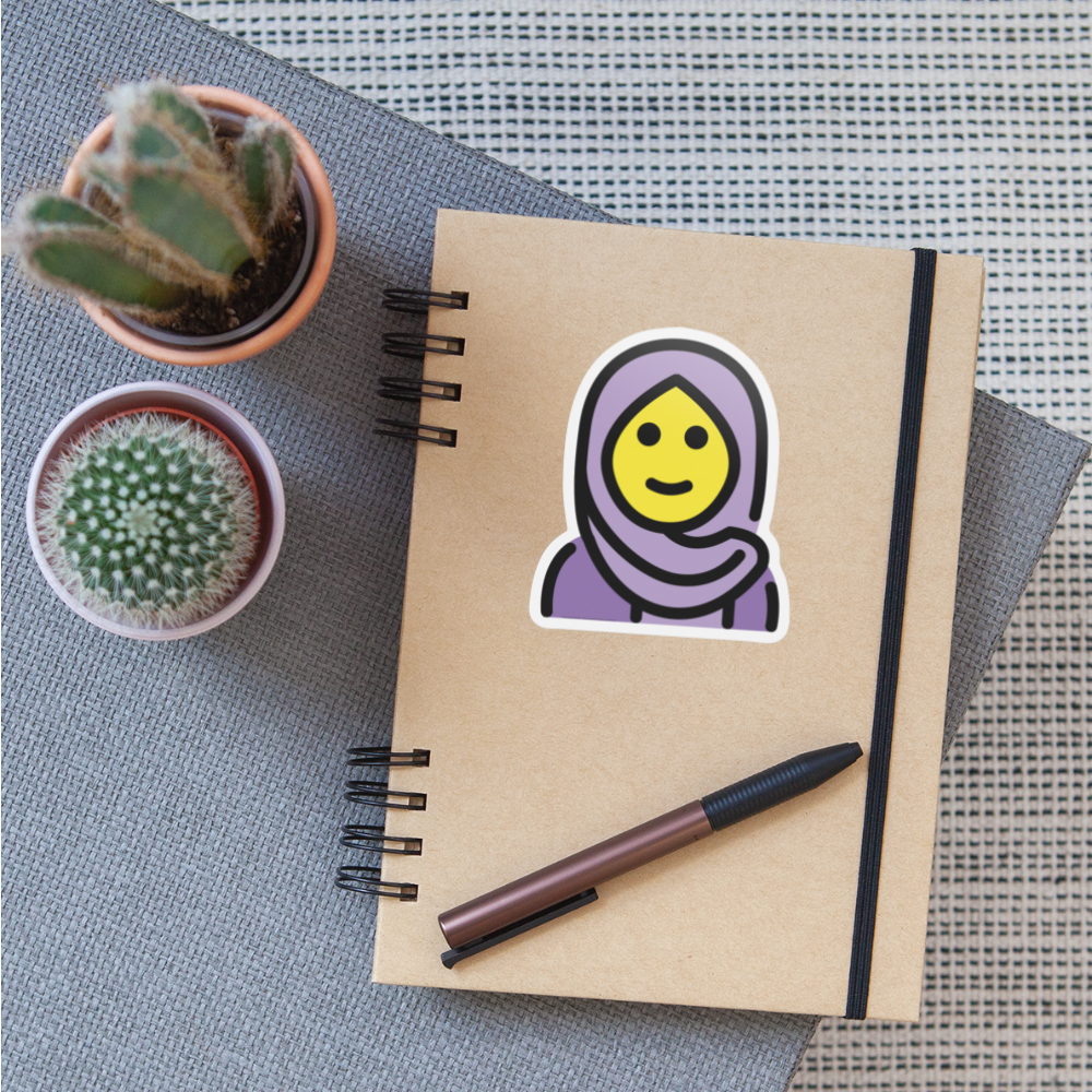 Woman with Headscarf Moji Sticker - Emoji.Express - white matte