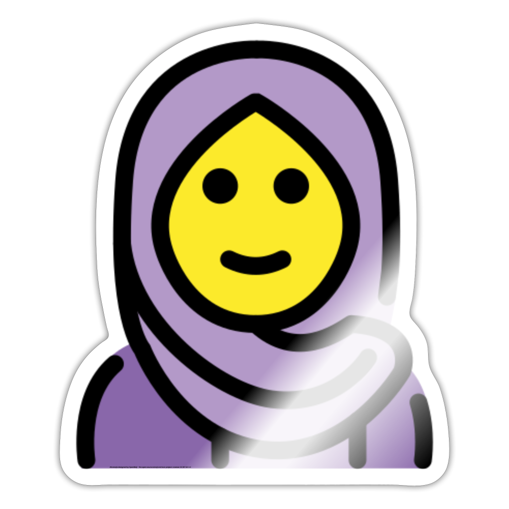 Woman with Headscarf Moji Sticker - Emoji.Express - white glossy