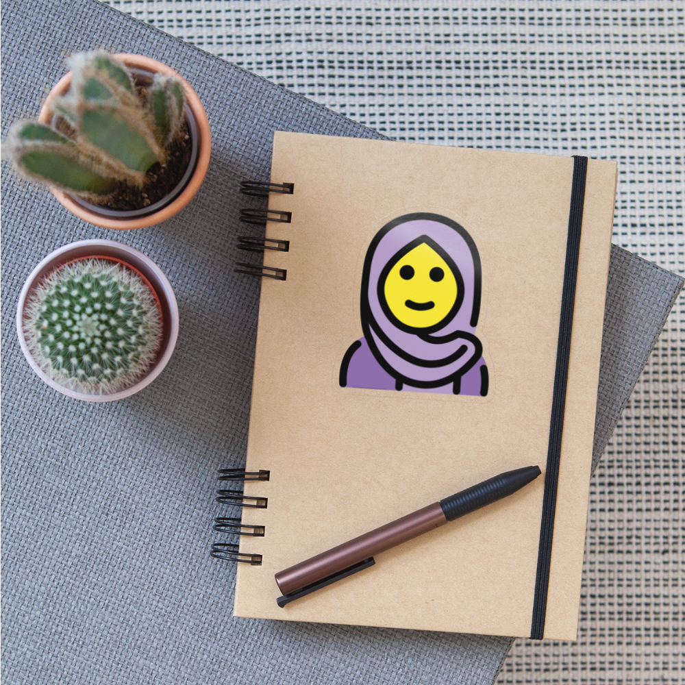 Woman with Headscarf Moji Sticker - Emoji.Express - transparent glossy