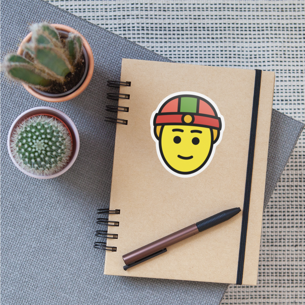 Person with Skullcap Moji Sticker - Emoji.Express - white matte