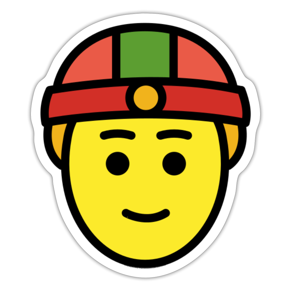 Person with Skullcap Moji Sticker - Emoji.Express - white matte
