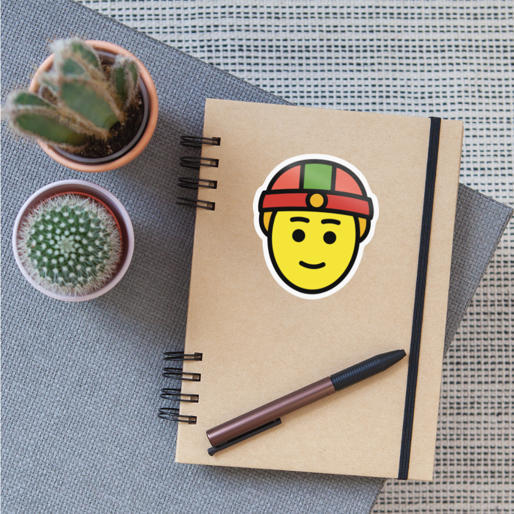 Person with Skullcap Moji Sticker - Emoji.Express - white glossy
