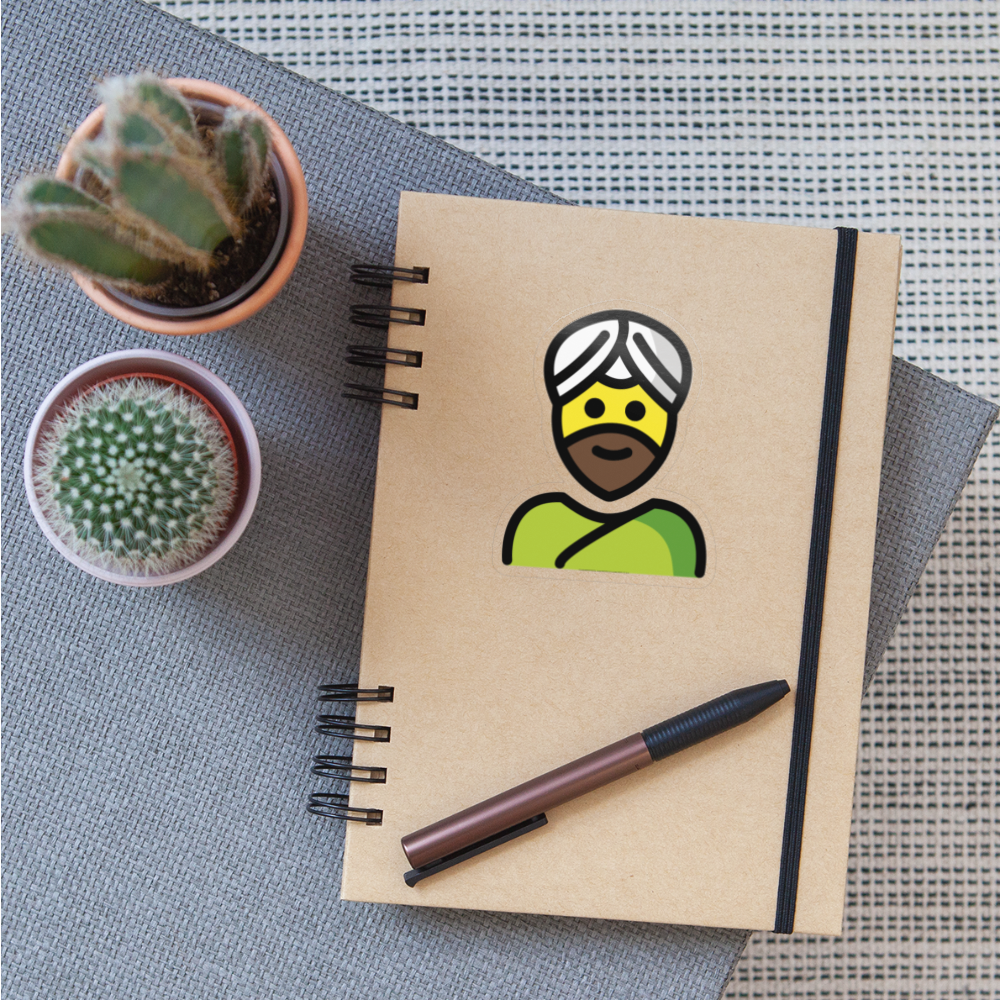 Man Wearing Turban Moji Sticker - Emoji.Express - transparent glossy