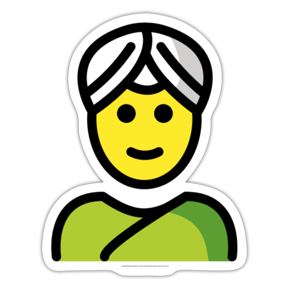 Person Wearing Turban Moji Sticker - Emoji.Express - white matte