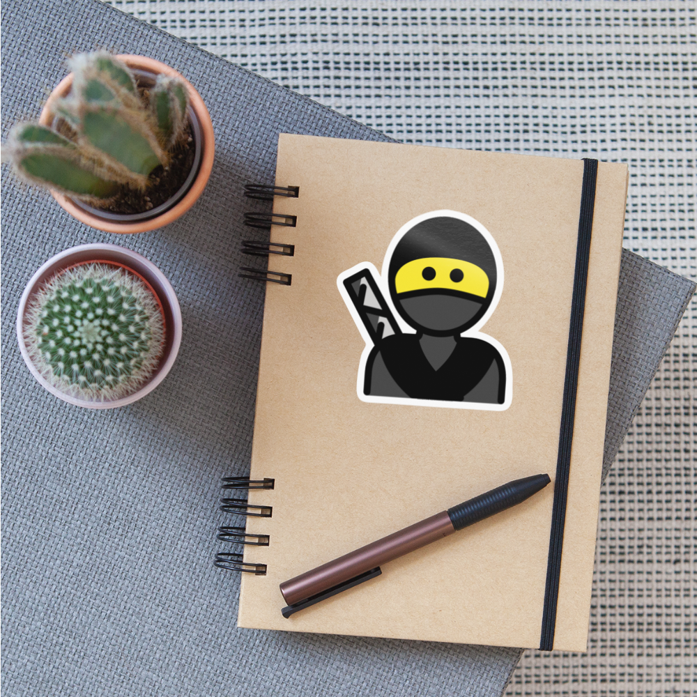 Ninja Moji Sticker - Emoji.Express - white glossy