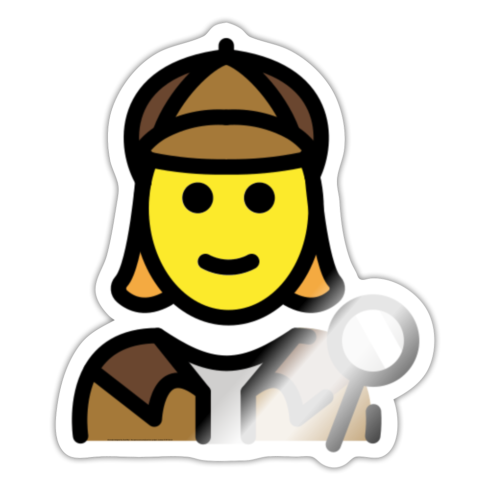 Woman Detective Moji Sticker - Emoji.Express - white glossy