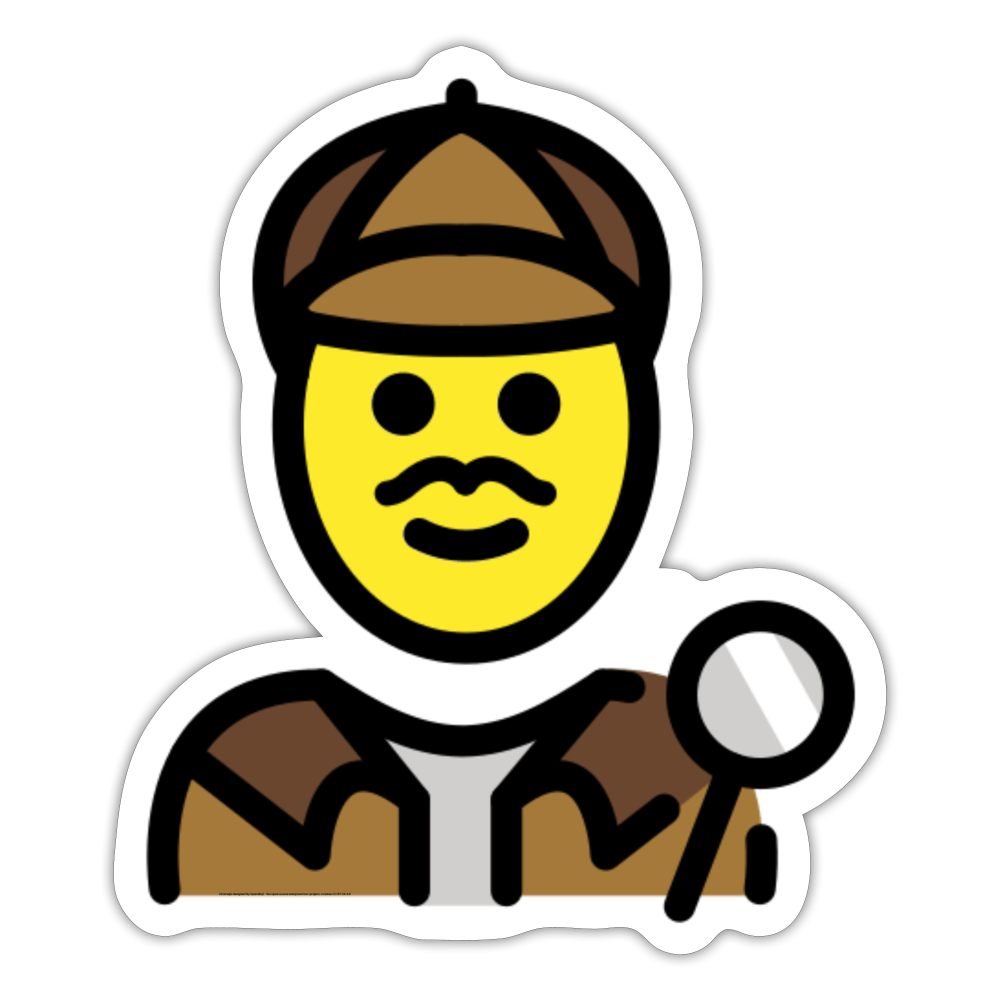 Man Detective Moji Sticker - Emoji.Express - white matte