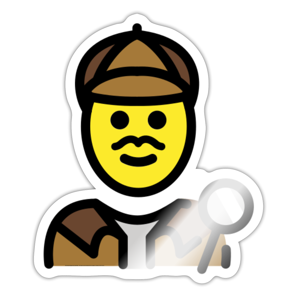 Man Detective Moji Sticker - Emoji.Express - white glossy