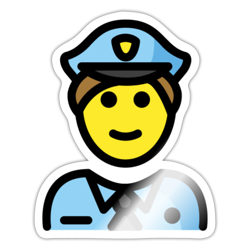 Man Police Officer Moji Sticker - Emoji.Express - white glossy