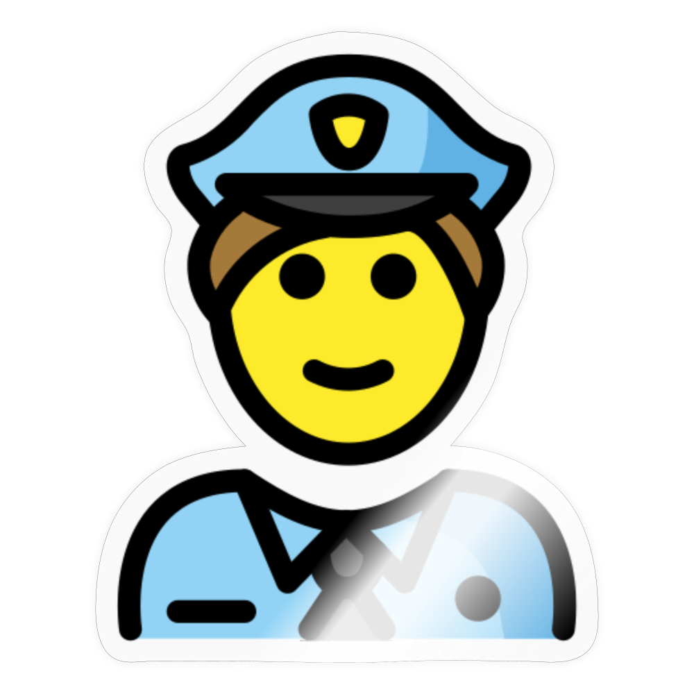 Man Police Officer Moji Sticker - Emoji.Express - transparent glossy