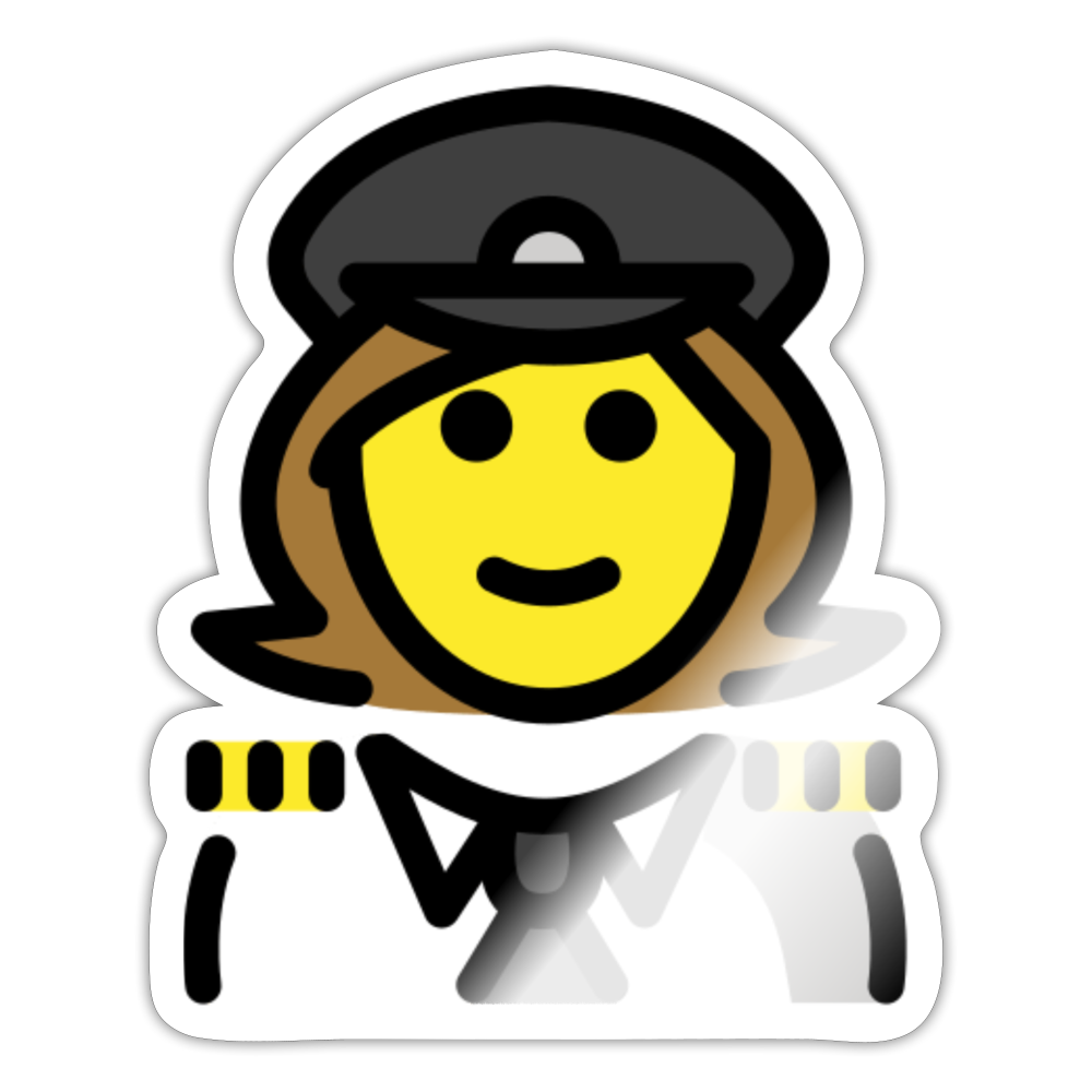 Woman Pilot Moji Sticker - Emoji.Express - white glossy