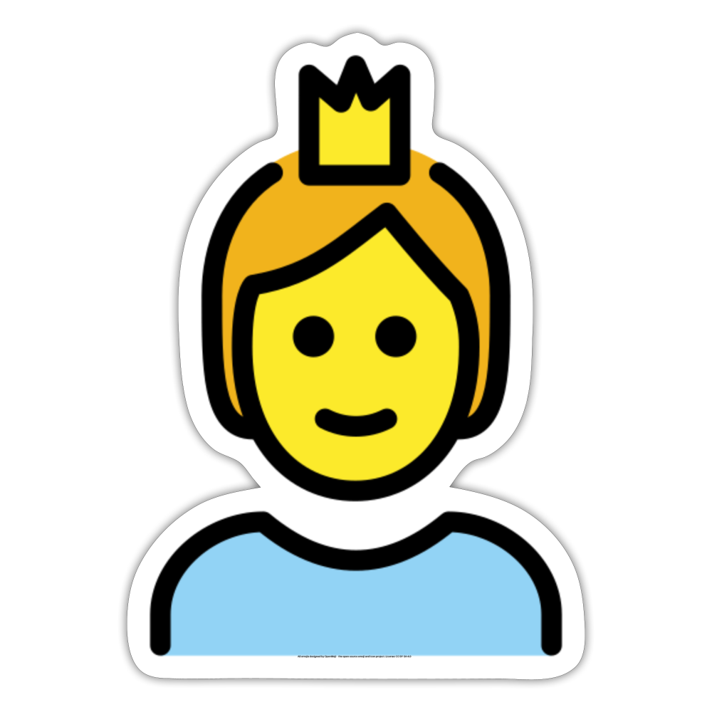 Person Wearing Crown Moji Sticker - Emoji.Express - white matte