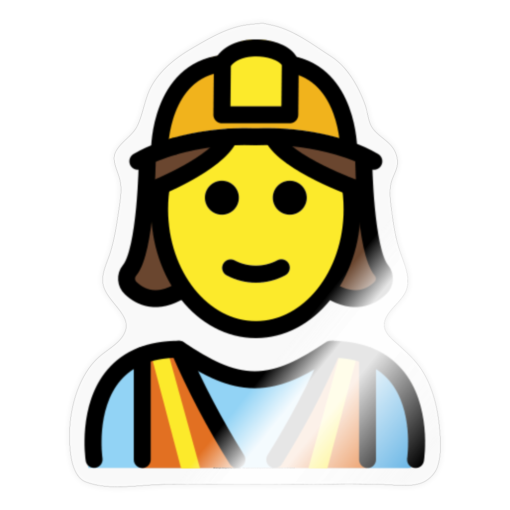 Woman Construction Worker Moji Sticker - Emoji.Express - transparent glossy