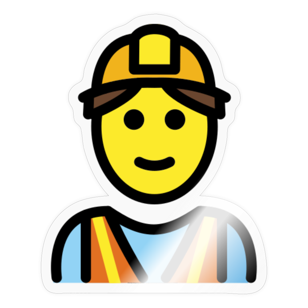 Man Construction Worker Moji Sticker - Emoji.Express - transparent glossy