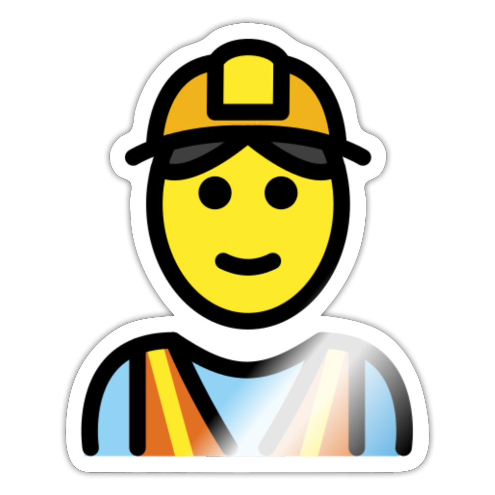 Construction Worker Moji Sticker - Emoji.Express - white glossy