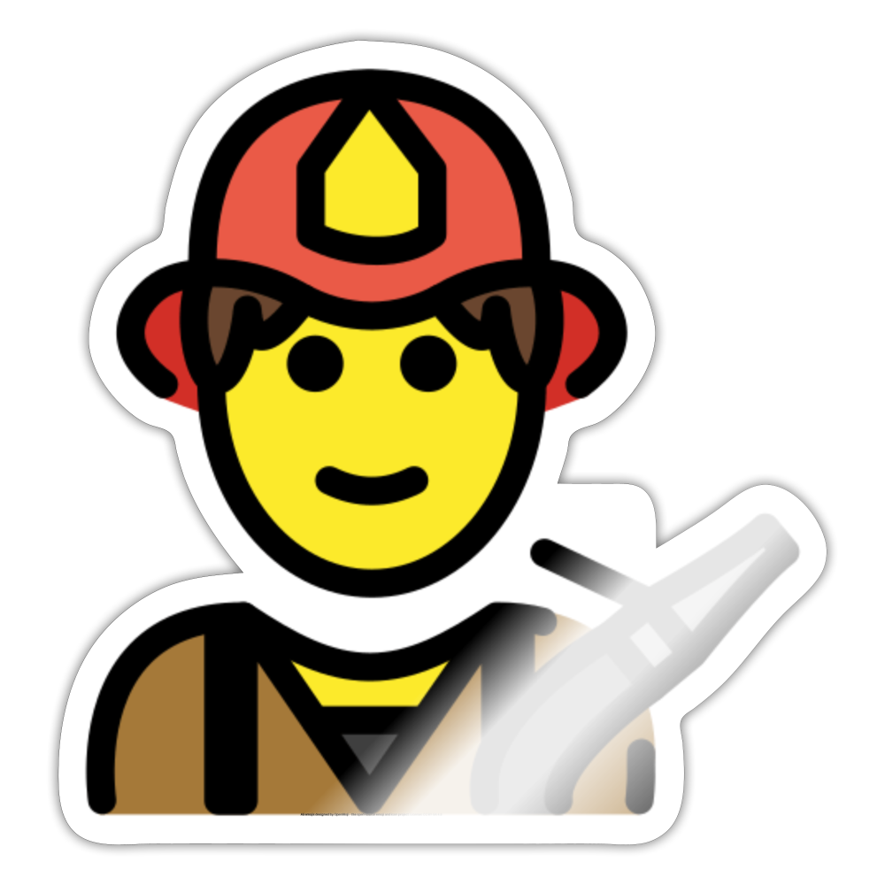 Firefighter Moji Sticker - Emoji.Express - white glossy