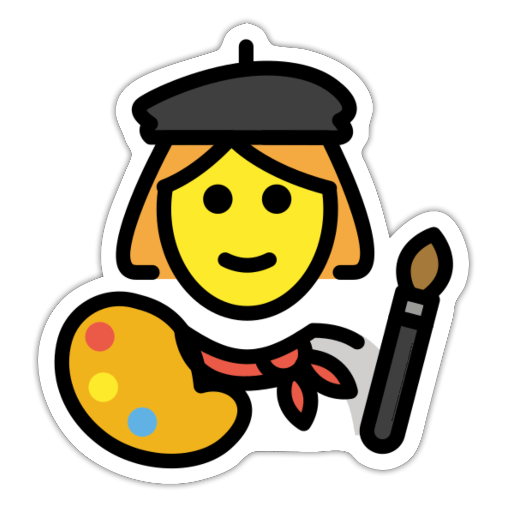 Woman Artist Moji Sticker - Emoji.Express - white matte