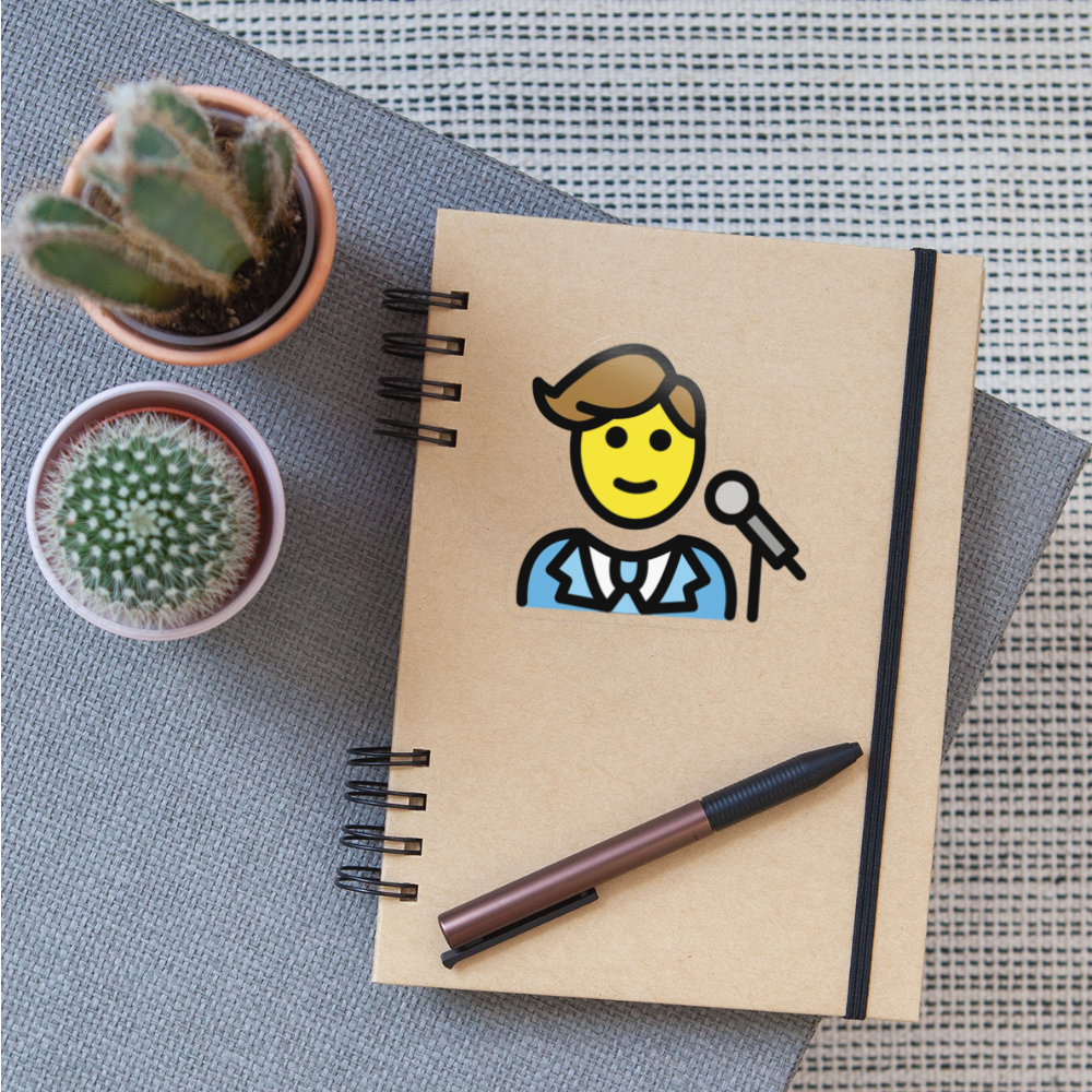 Man Singer Moji Sticker - Emoji.Express - transparent glossy