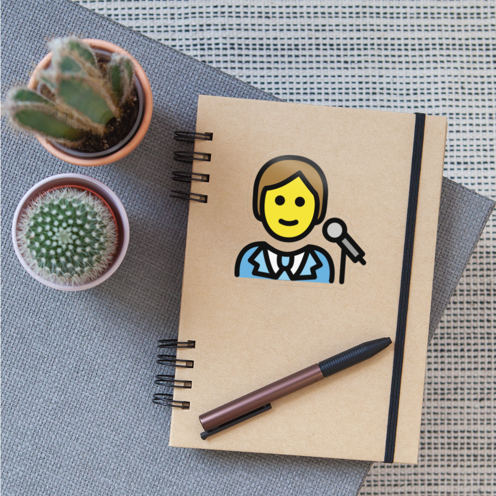 Singer Moji Sticker - Emoji.Express - transparent glossy