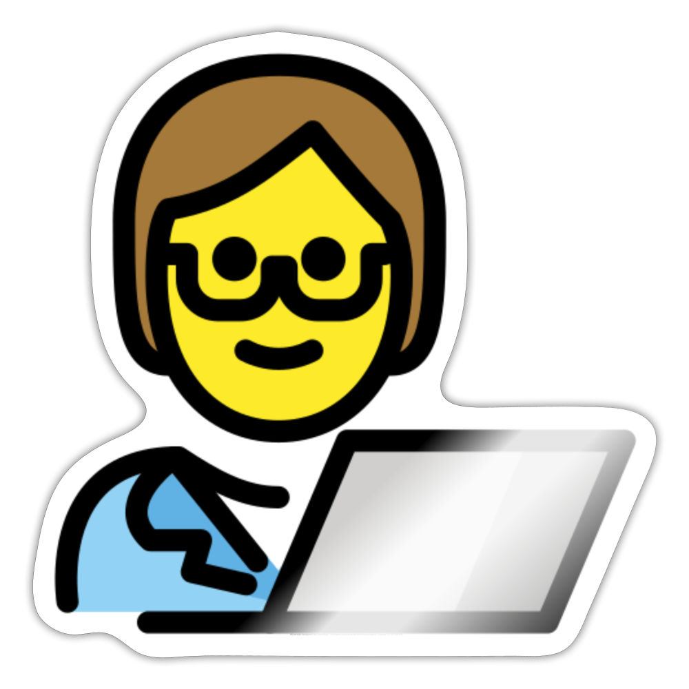 Technologist Moji Sticker - Emoji.Express - white glossy