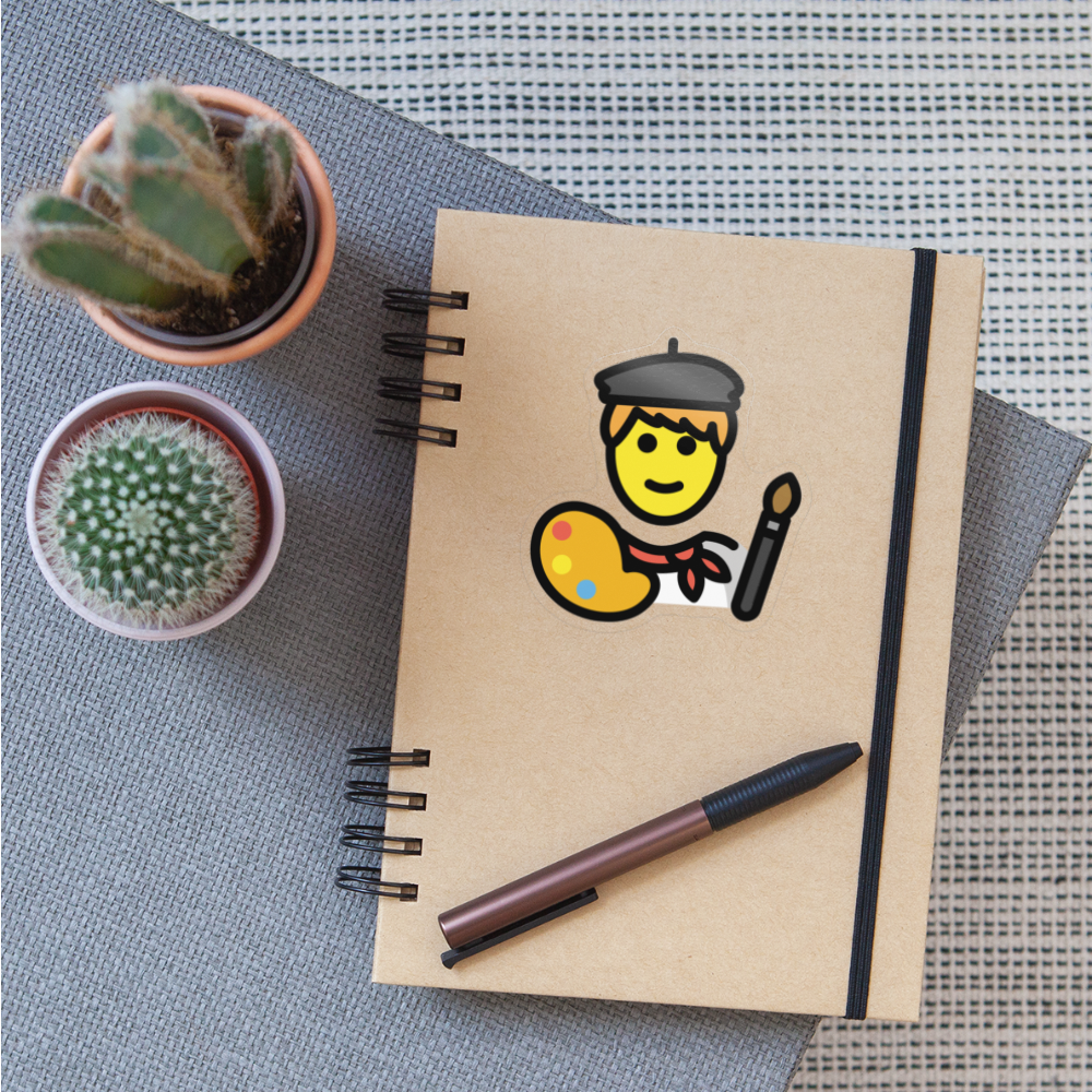 Man Artist Moji Sticker - Emoji.Express - transparent glossy