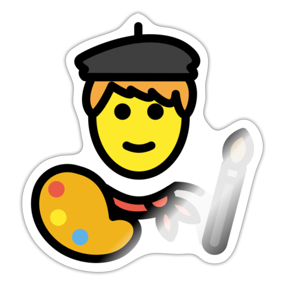 Artist Moji Sticker - Emoji.Express - white glossy