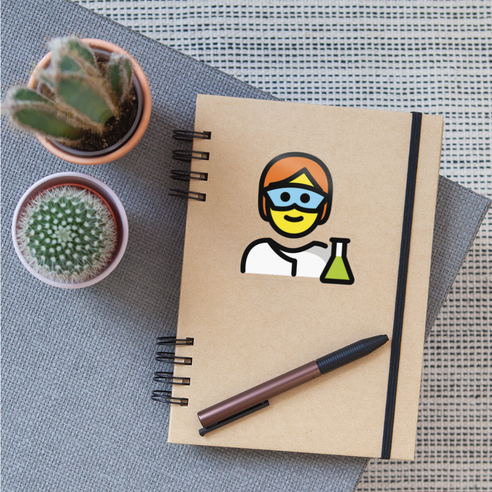 Scientist Moji Sticker - Emoji.Express - transparent glossy