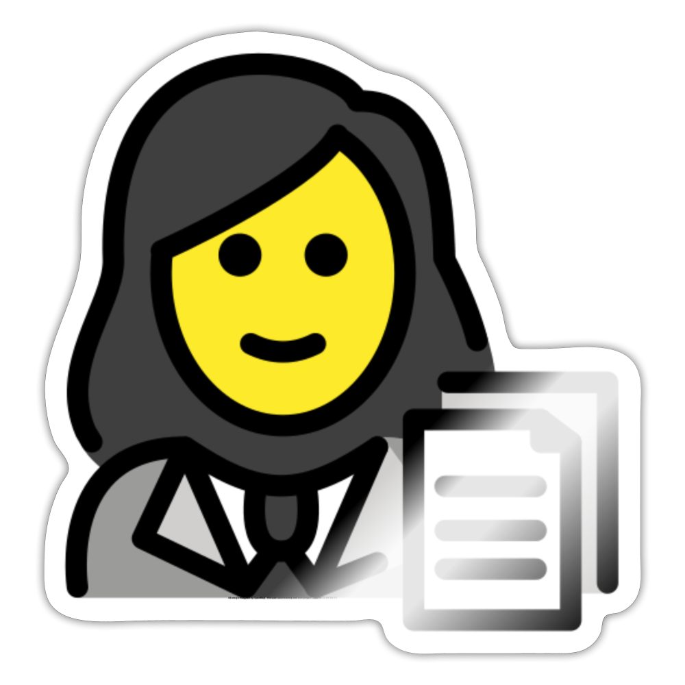 Woman Office Worker Moji Sticker - Emoji.Express - white glossy