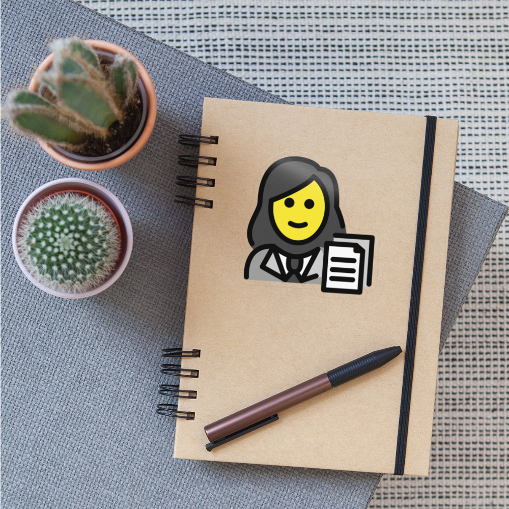 Woman Office Worker Moji Sticker - Emoji.Express - transparent glossy