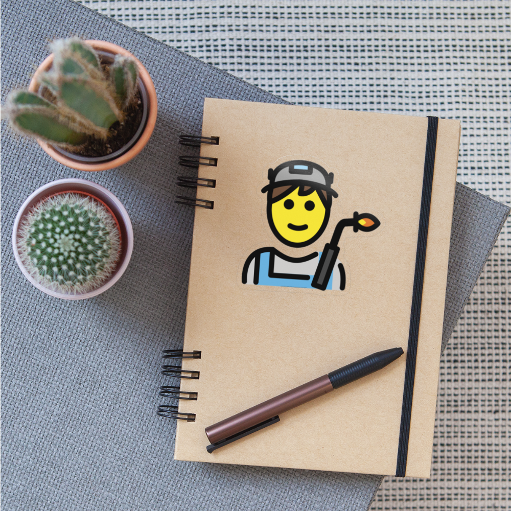 Factory Worker Moji Sticker - Emoji.Express - transparent glossy