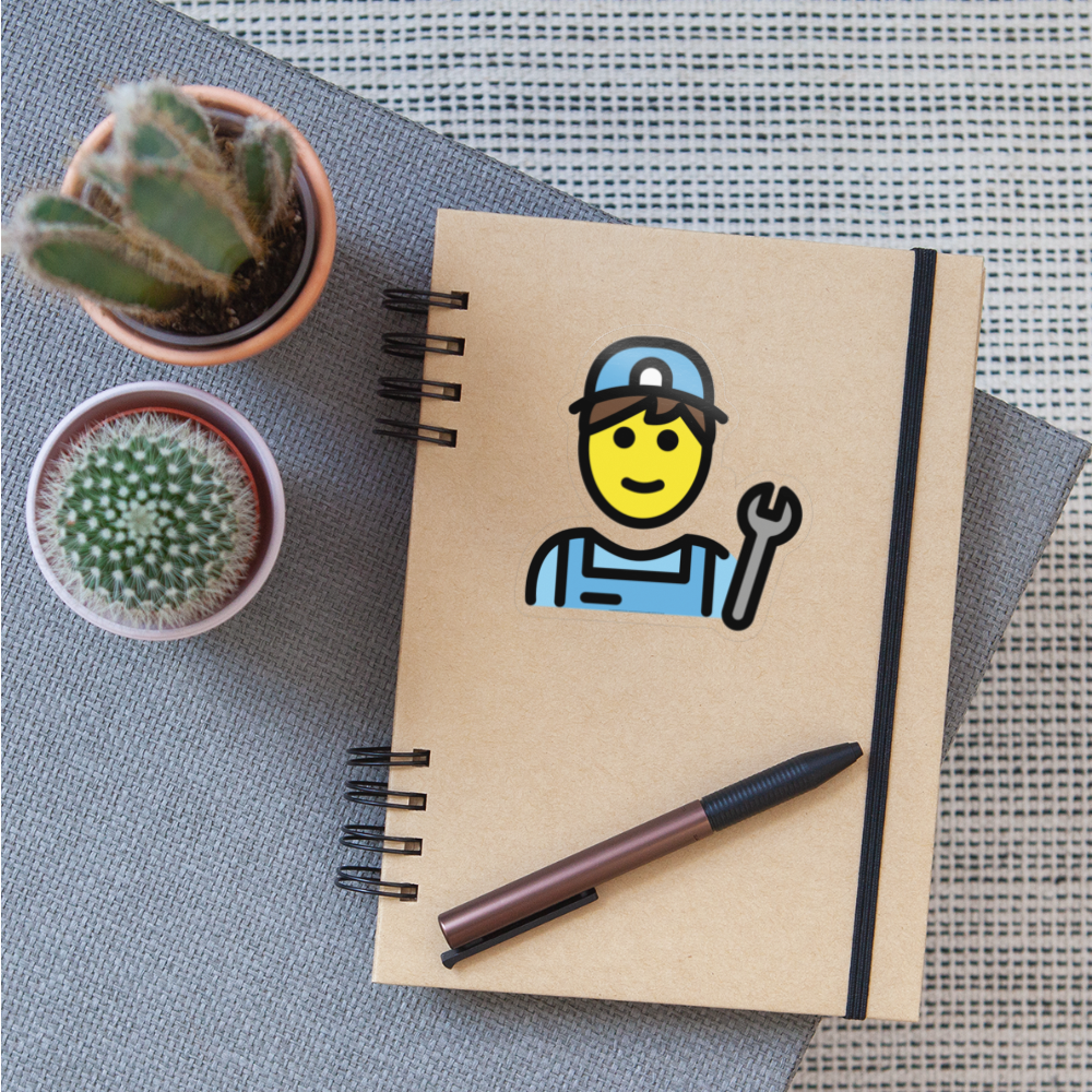 Mechanic Moji Sticker - Emoji.Express - transparent glossy