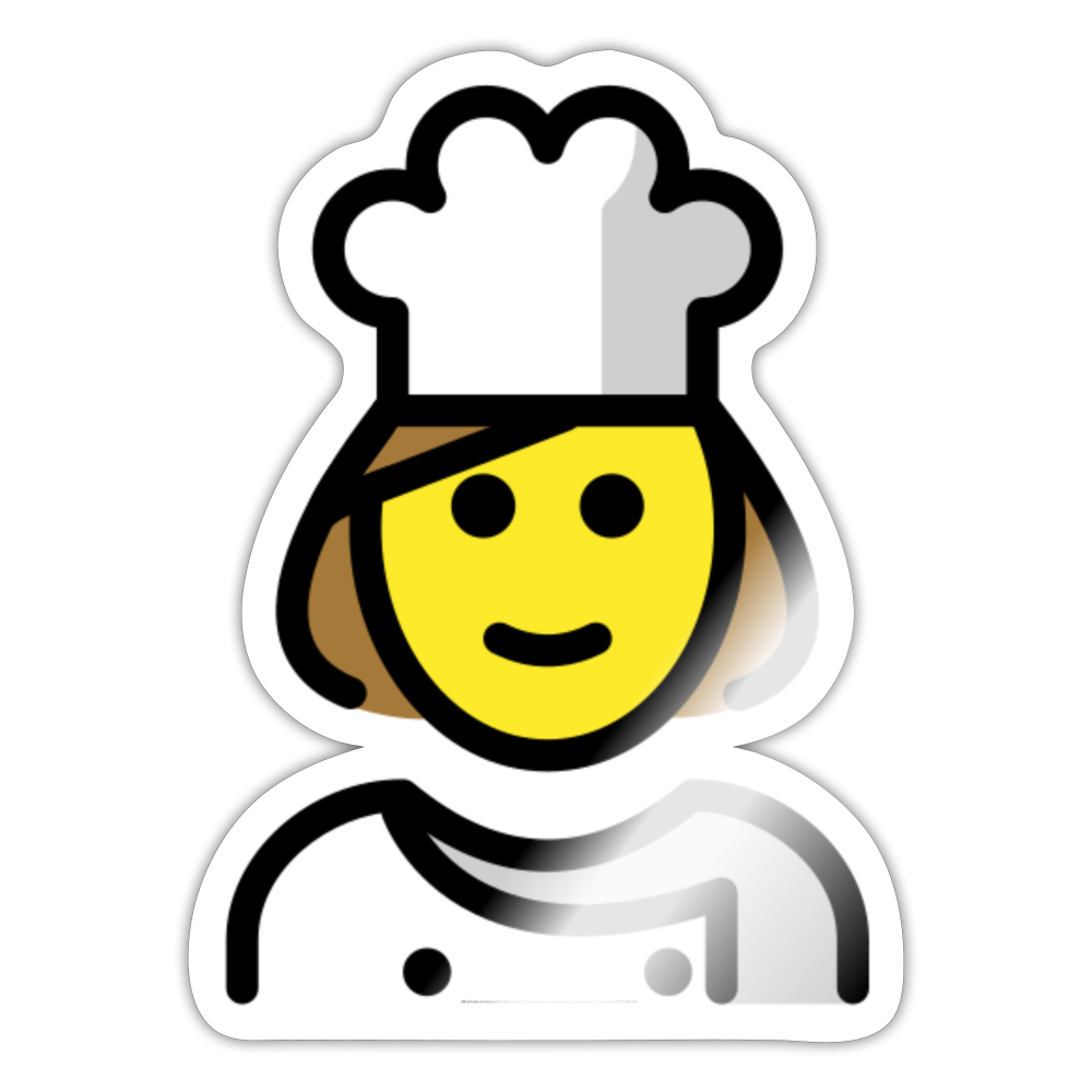 Woman Cook Moji Sticker - Emoji.Express - white glossy