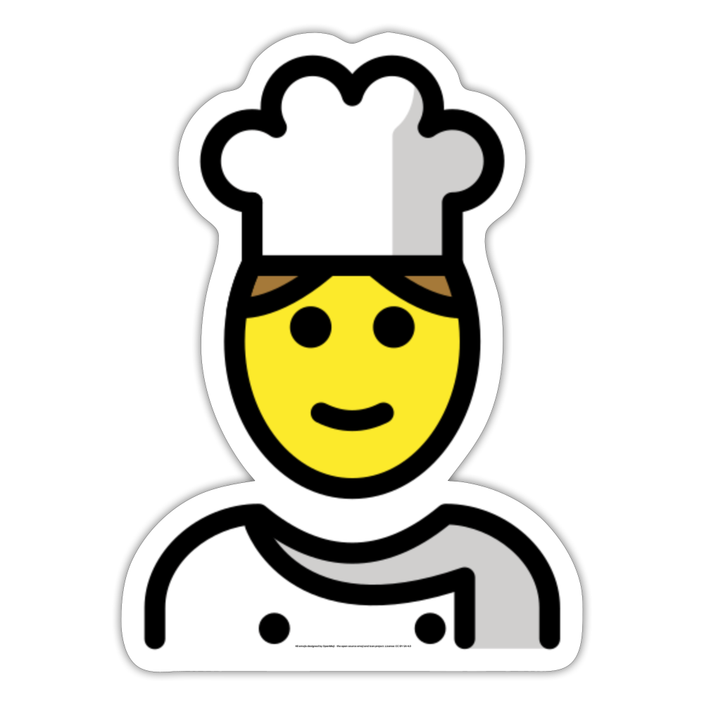 Man Cook Moji Sticker - Emoji.Express - white matte