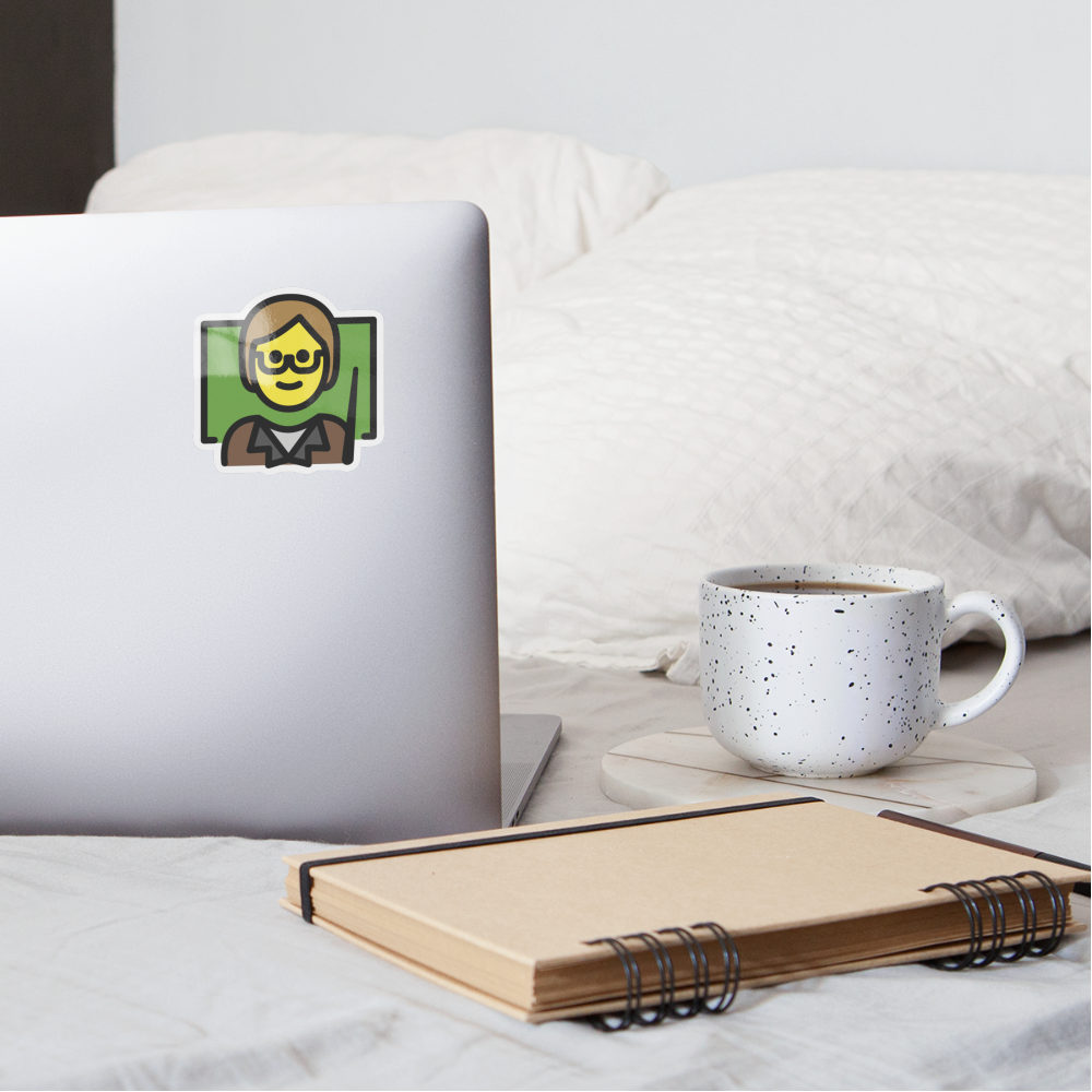 Teacher Moji Sticker - Emoji.Express - white glossy