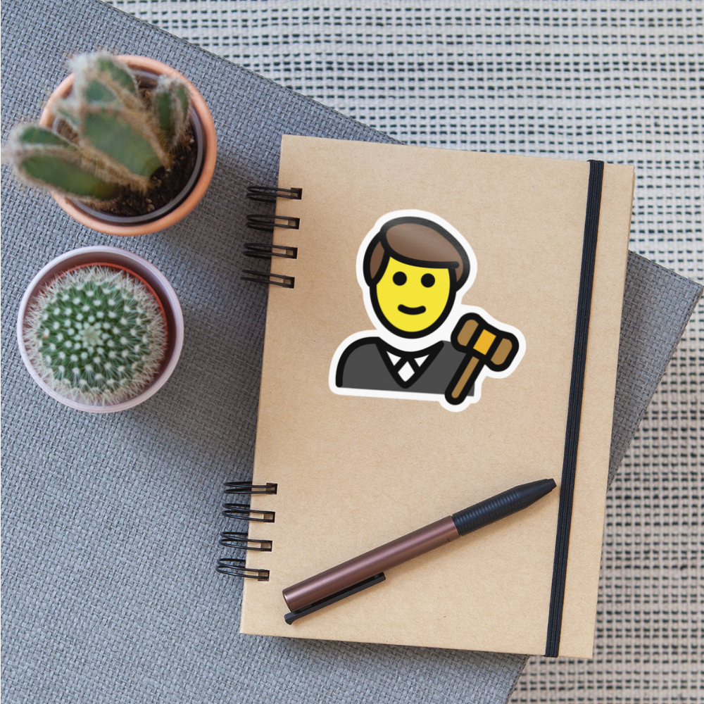 Man Judge Moji Sticker - Emoji.Express - white glossy