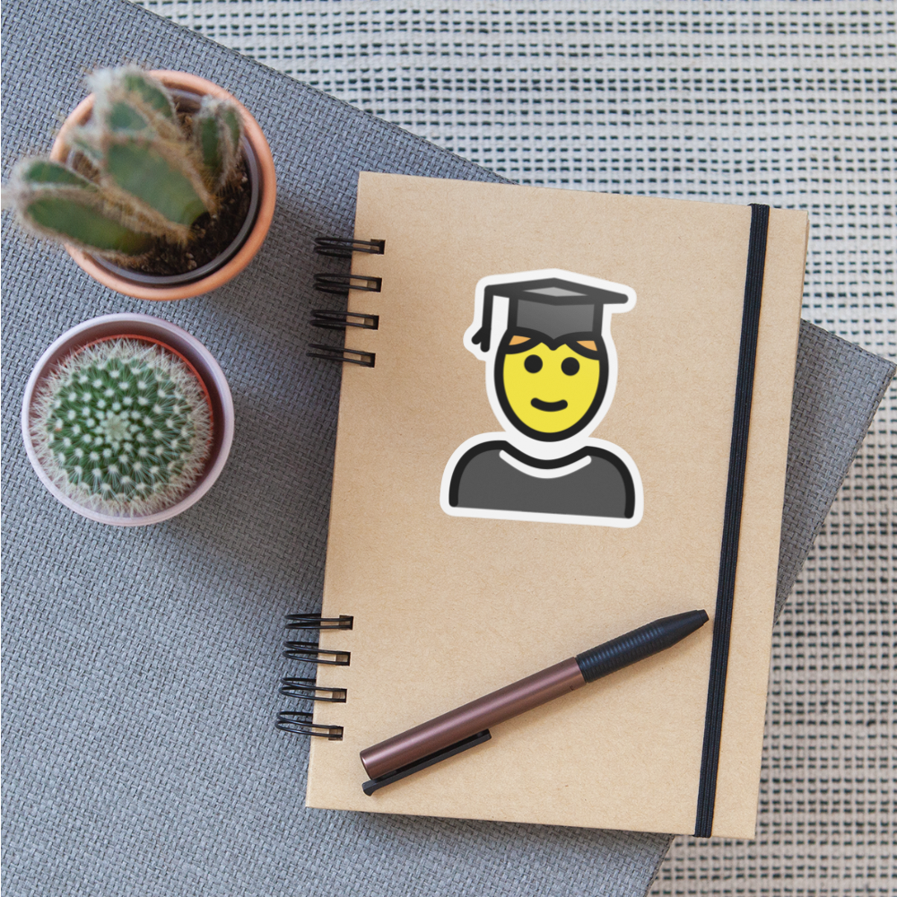 Man Student Moji Sticker - Emoji.Express - white matte