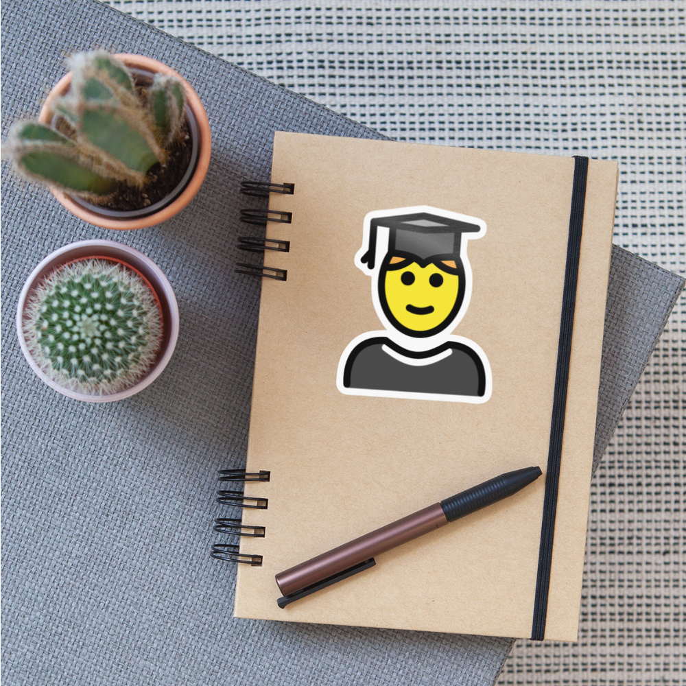 Man Student Moji Sticker - Emoji.Express - white glossy