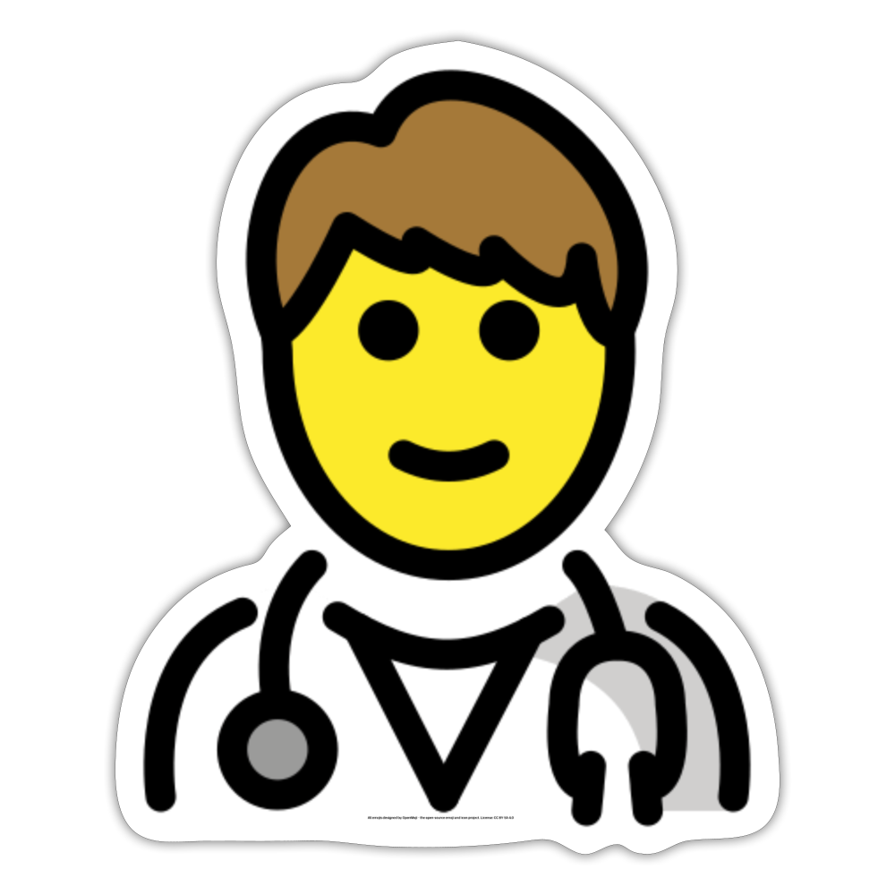 Man Health Worker Moji Sticker - Emoji.Express - white matte