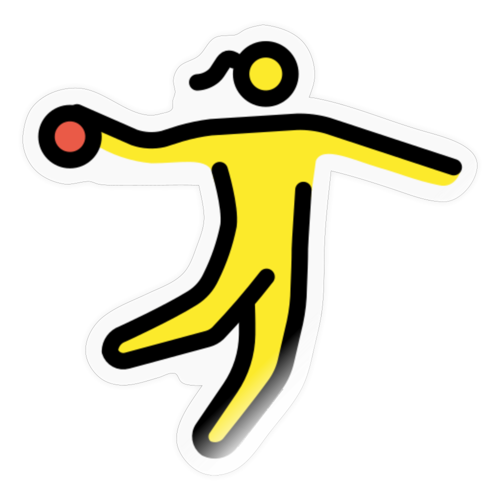 Woman Playing Handball Moji Sticker - Emoji.Express - transparent glossy