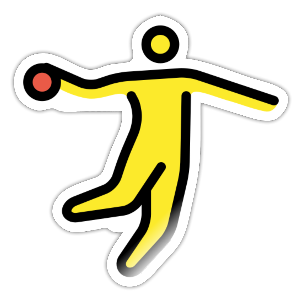 Person Playing Handball Moji Sticker - Emoji.Express - white glossy
